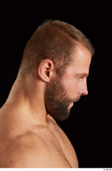 Head Man White Muscular Bearded Studio photo references